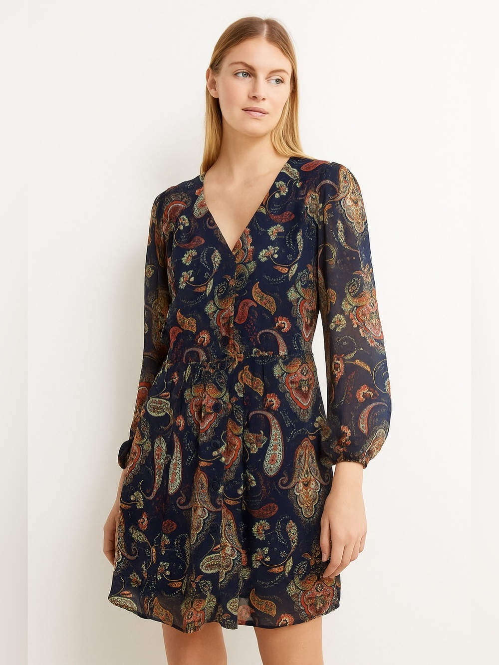 DR2 by Daniel Rainn Paisley V-Neck Dress - Picture 4 of 4